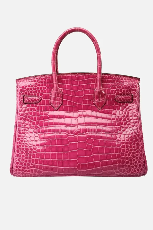 Hermes Birkin 30 Fuchsia Porosus Lisse PHW