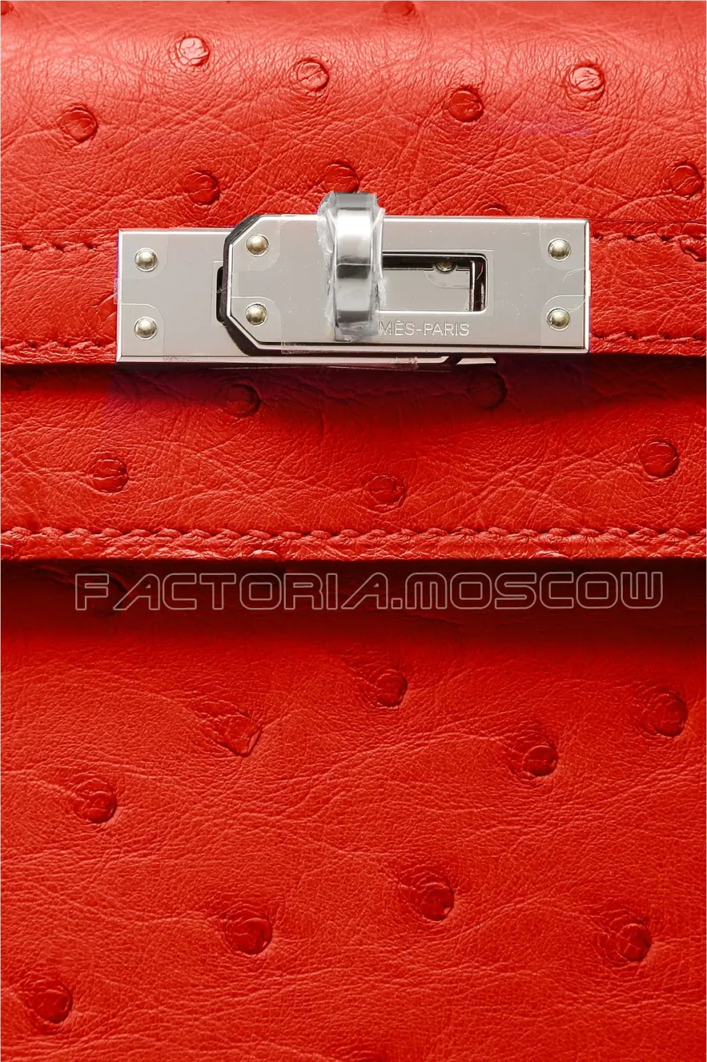 Hermes Kelly Sellier 25 Ostrich Rouge Casaque PHW