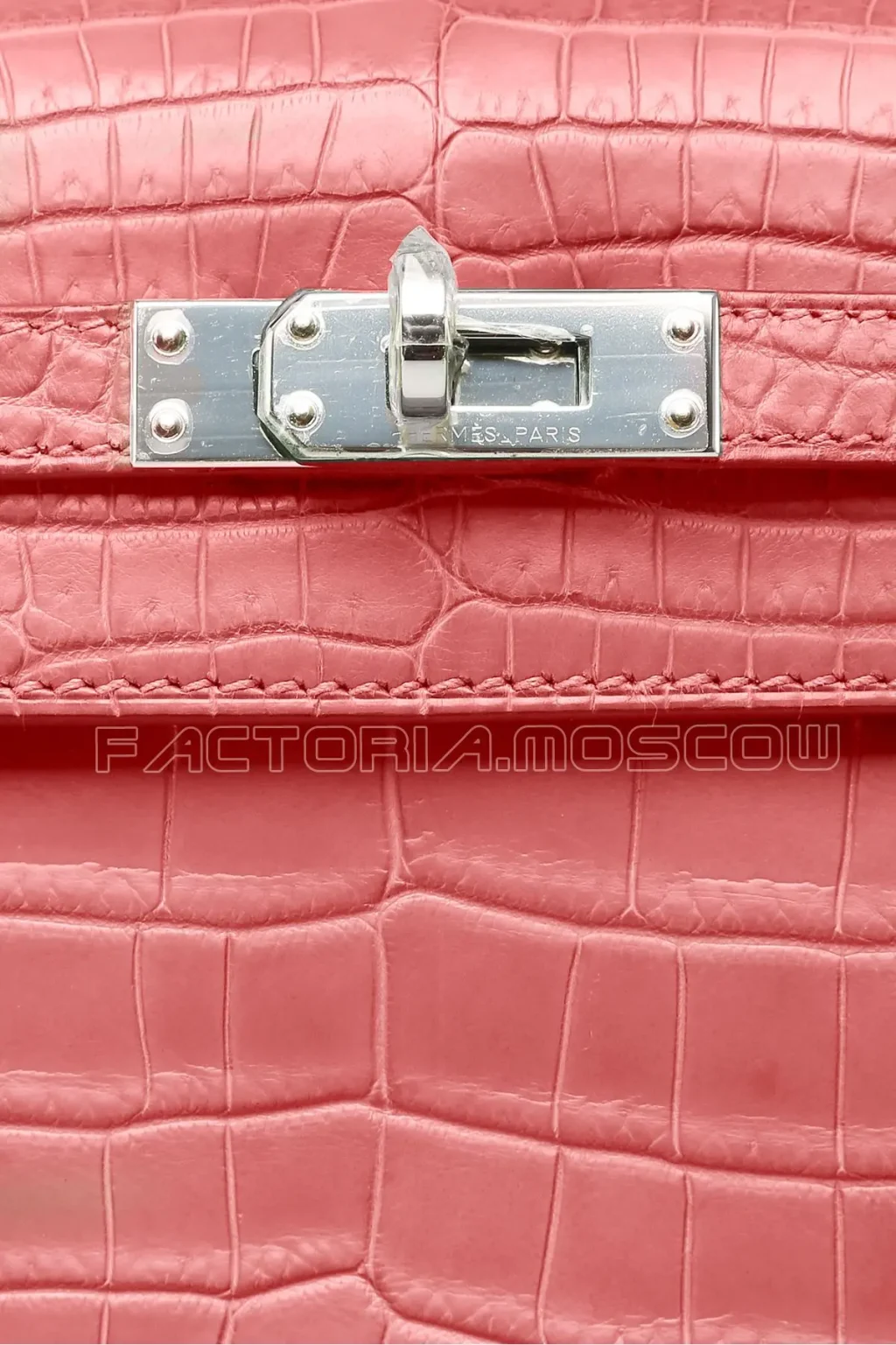 Hermes Kelly Retourne 25 Crocodile Niloticus matte Flamingo PHW