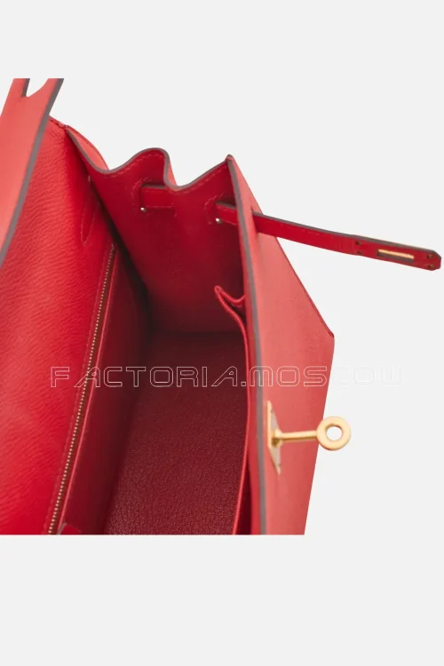 Hermès Kelly Sellier 25 Epsom Colour Rouge Tomate GHW