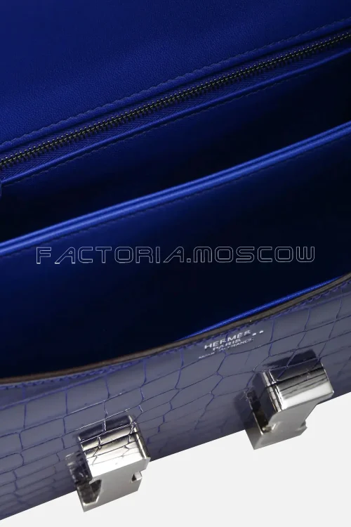 Hermes Constance 24 Bleu Electrique Niloticus Lisse PHW