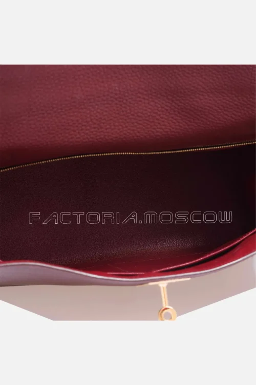 Hermes Kelly Retourne 32 Togo Tri-Colour Rouge H/Havane/GHW