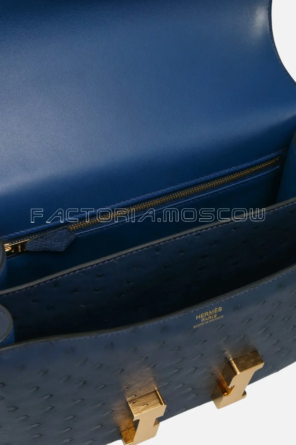 Hermes Constance 24 Bleu De Malte Ostrich GHW