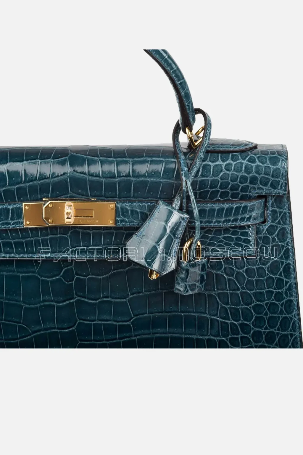 Hermes Kelly Sellier 32 Porosus Crocodile Colour Blue Roi GHW