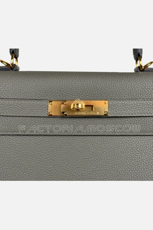 Hermes Kelly Retourne 28 Togo Colour Gris Meyer GHW
