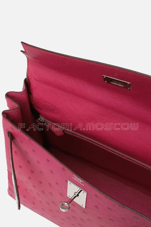 Hermes Kelly Retourne 32 Ostrich Colour Fuchsia PHW