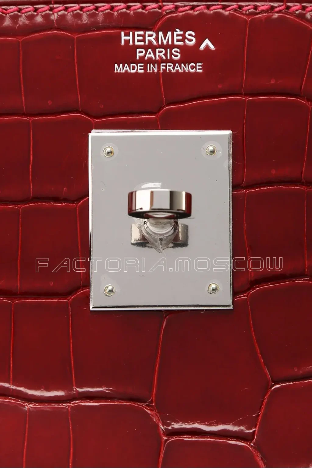 Hermes Birkin 30 Shiny Rouge Vif Porosus PHW
