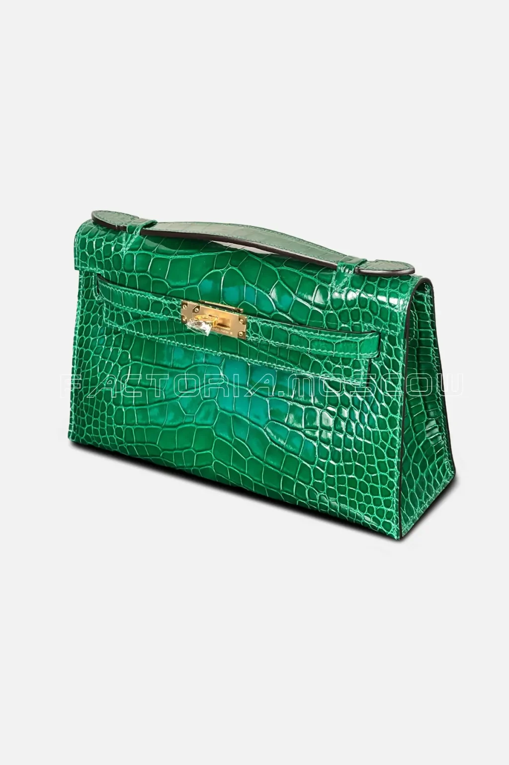 Hermes Kelly Pouchette Alligator Lisse Colour Cactus GHW