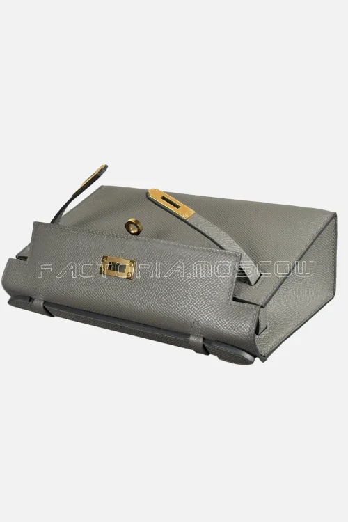 Hermes Kelly Pochette Epsom Colour Gris Meyer GHW