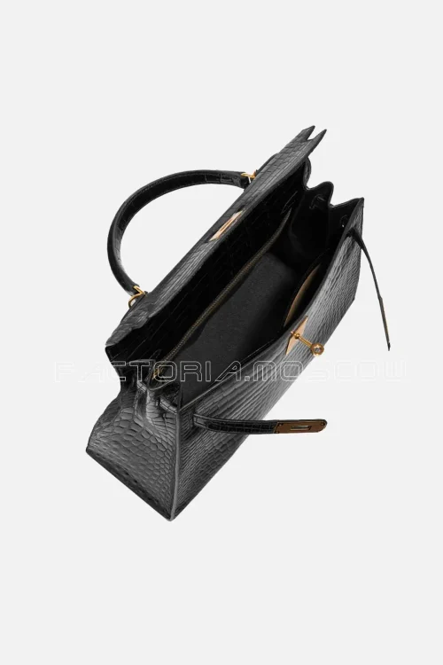 Hermès Kelly Sellier 32 Porosus Crocodile Colour Black GHW