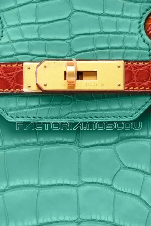 Hermes HSS Special Order Birkin 30 Alligator matte Vert Jide/Rouge H GHW