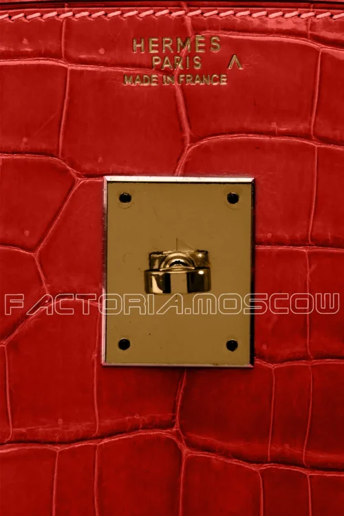 Hermes Birkin 35 Porosus lisse Colour Sanguine GHW