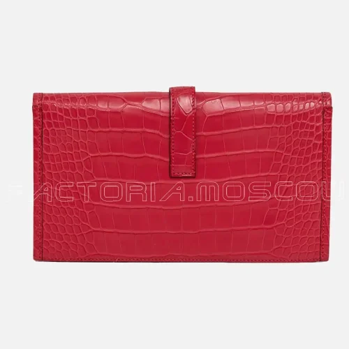 Hermes Jide Duo Wallet Alligator matte Rose Extreme