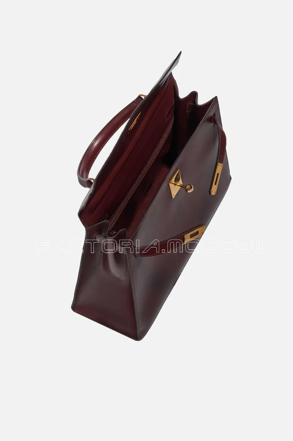 Hermès Kelly Sellier Vintage 32 Box Calf Colour Rouge H GHW