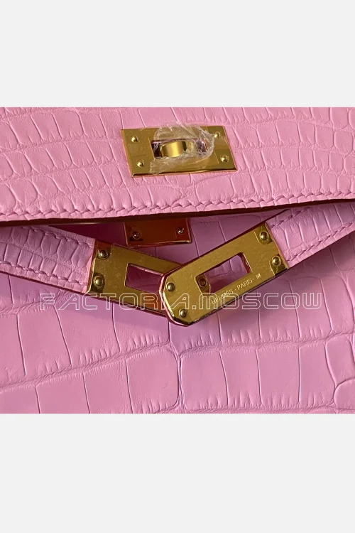 Hermes Kelly mini II 20 Alligator matte Colour 5 P Bubblegum GHW