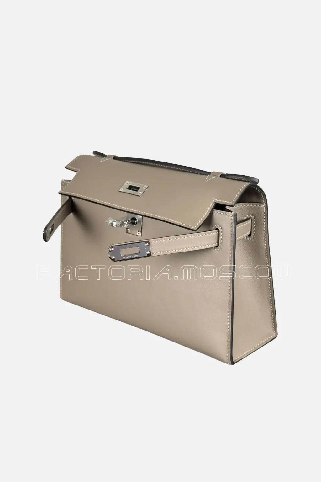 Hermes Kelly Pochette Swift Colour Gris Asphalt PHW