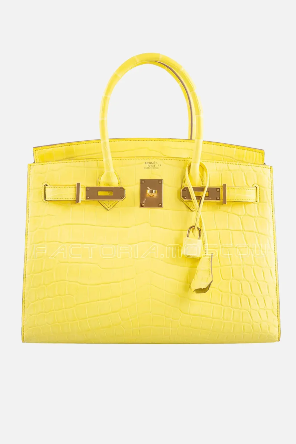 Hermes Birkin 30 Sellier Jaune Citron Matte Niloticus Crocodile GHW