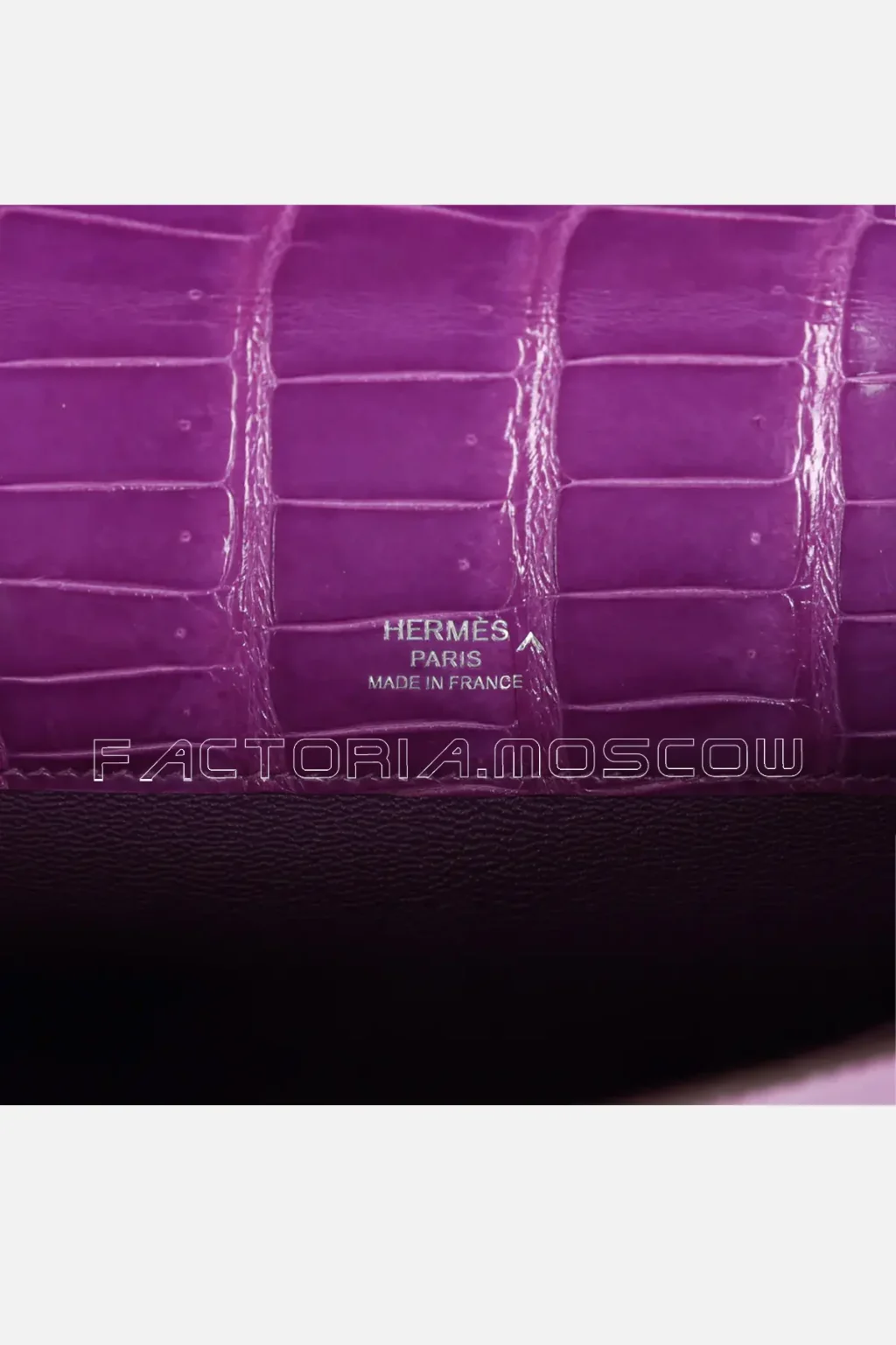 Hermès Kelly Cut Ultraviolet Shiny Porosus Crocodile PHW