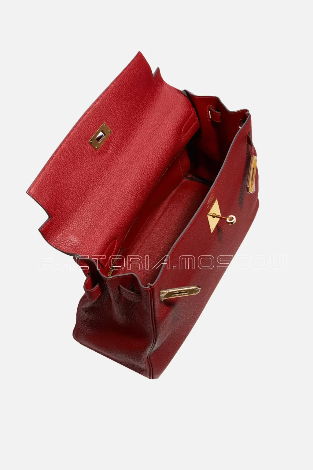 Hermès Kelly Retourne 32 Togo Colour Rouge Grenat GHW