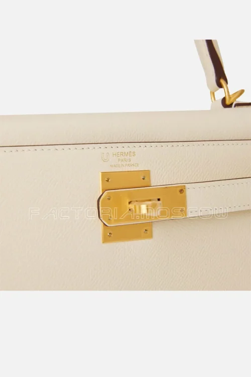 Hermès Special Order (HSS) Kelly Sellier 28 Nata Verso Epsom Brushed GHW