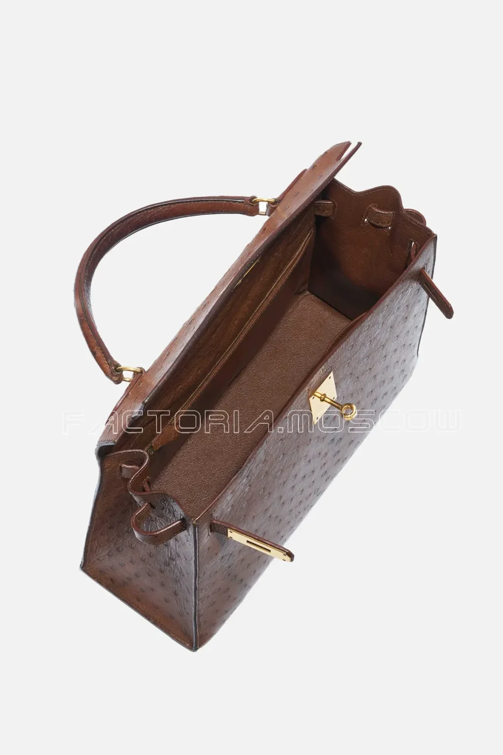 Hermès Kelly Sellier 32 Ostrich Colour Marron GHW
