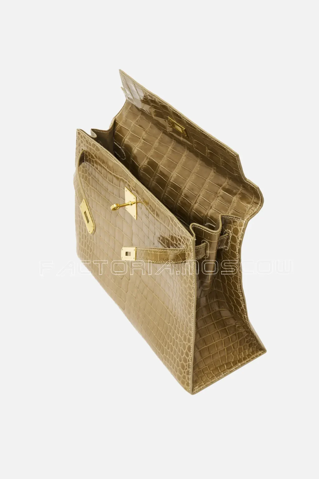 Hermès Kelly Sellier 32 Porosus Crocodile Lisse Colour Ficelle GHW