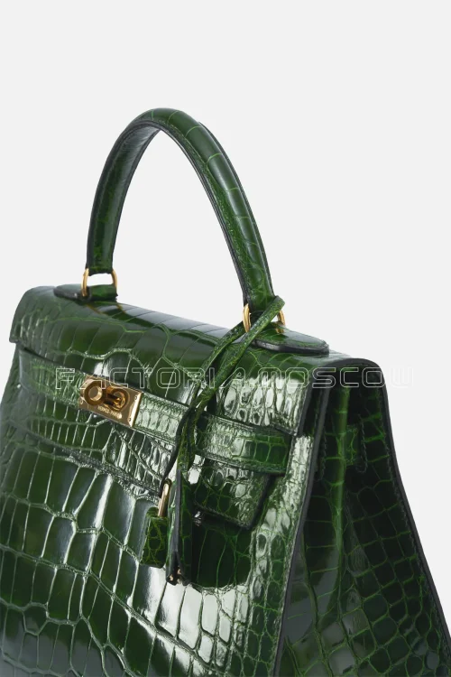 Hermès Kelly Sellier 32 Alligator Lisse Colour Vert Emerald GHW