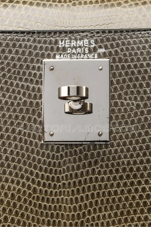 Hermes Kelly 28 Sellier Vert Olive Lizard PHW