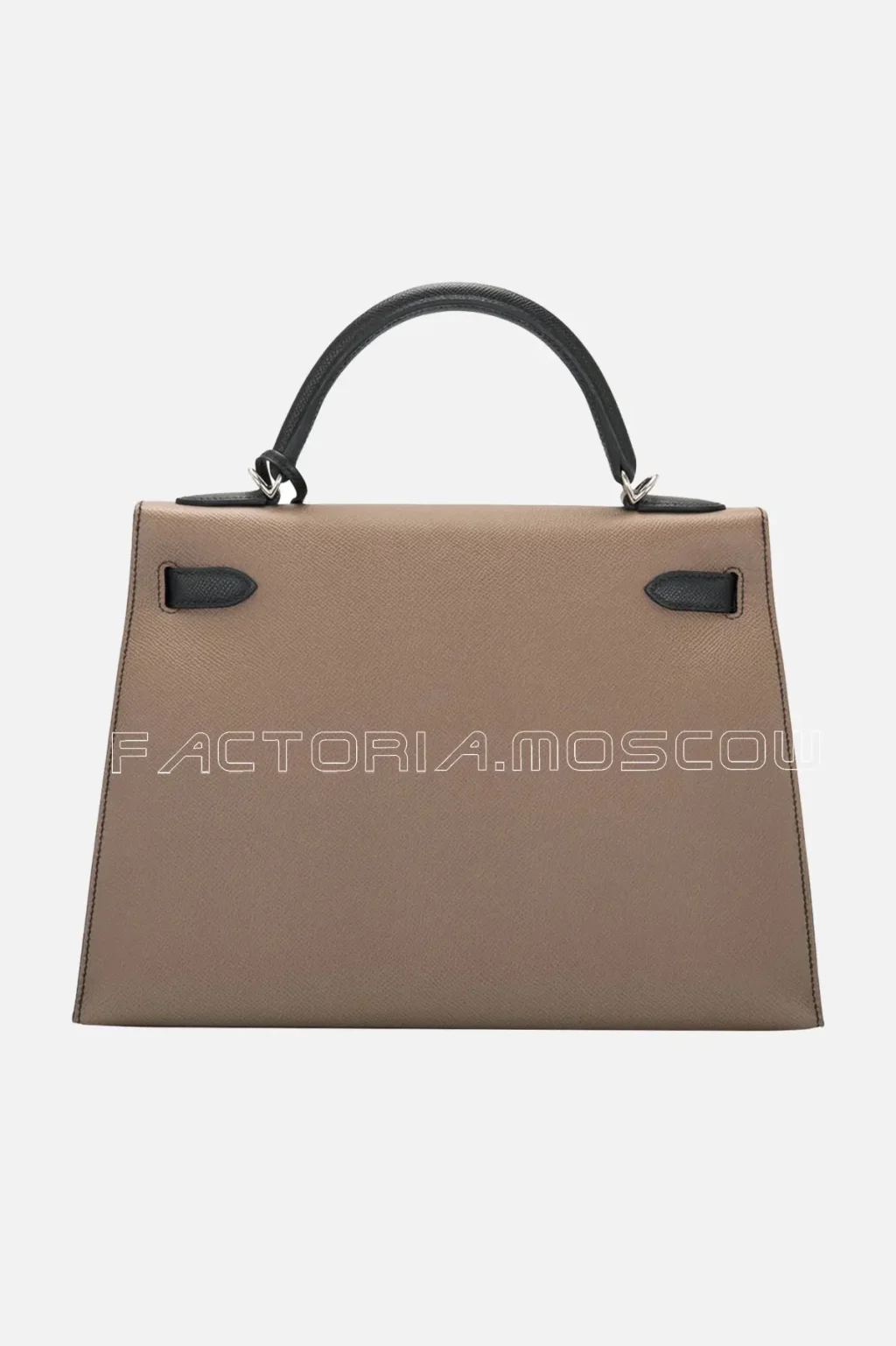 Hermes HSS Kelly Sellier 32 Epsom Bi-Color Etoupe And Black PHW