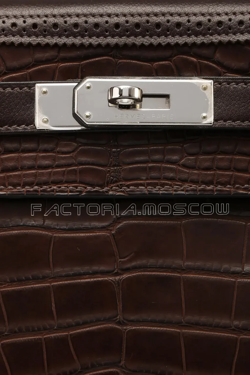 Hermes Kelly Retourne Ghillies 32 Alligator Matte Colour Ebene PHW