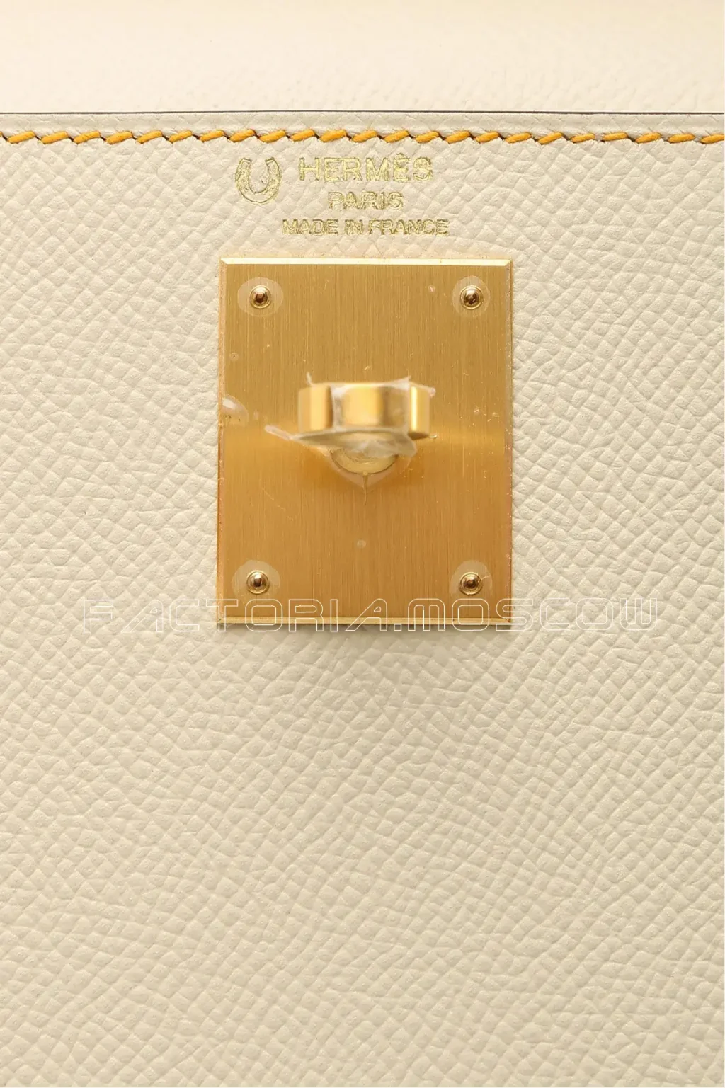 Hermes HSS Kelly 28 Craie & Jaune D'Or Epsom Brushed GHW