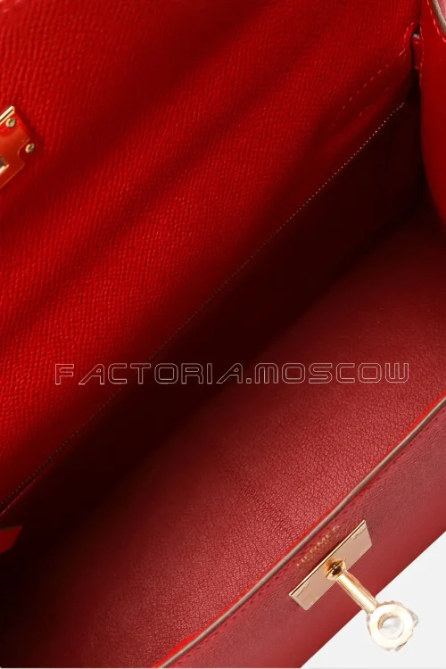 Hermes Kelly Sellier 32 Epsom Colour Rouge Casaque GHW