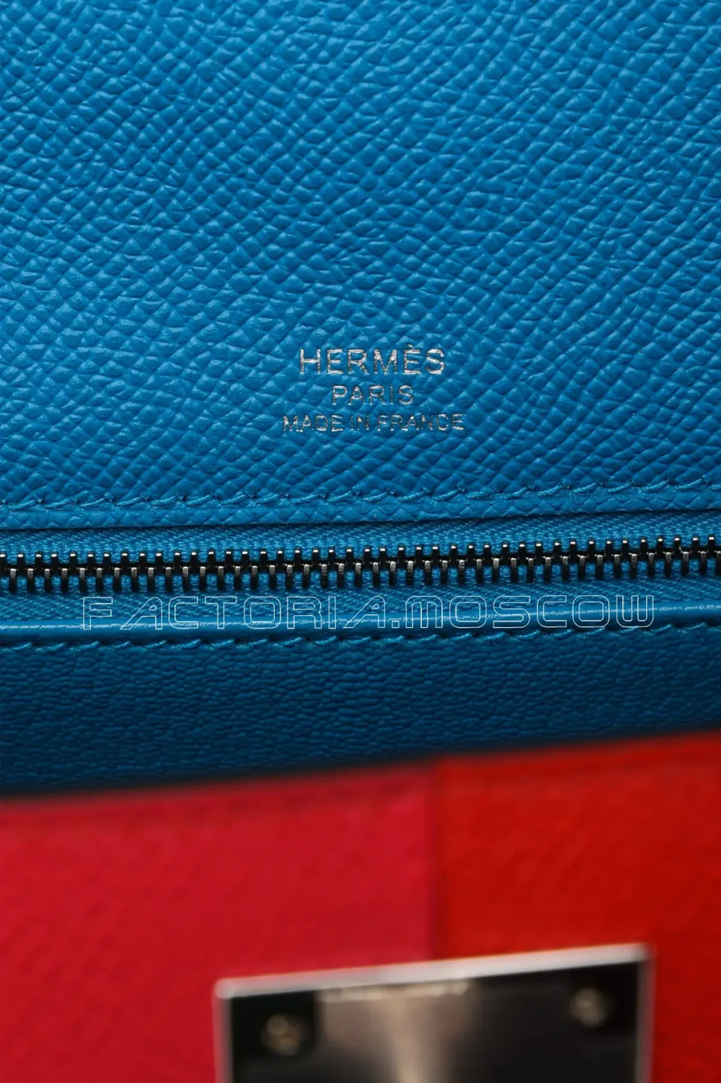 Hermes Kelly 28 Sellier Rouge De Coeur/Rose Extreme/Bleu Zanzibar Tricolor Epsom PHW