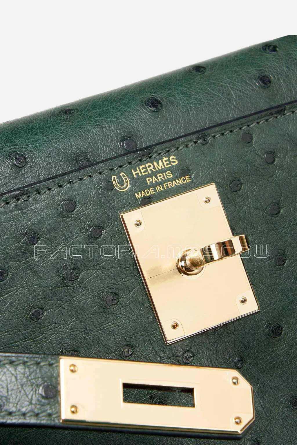 Hermès Kelly Sellier 28 HSS Ostrich Vert Titien/Bleu Indigo GHW