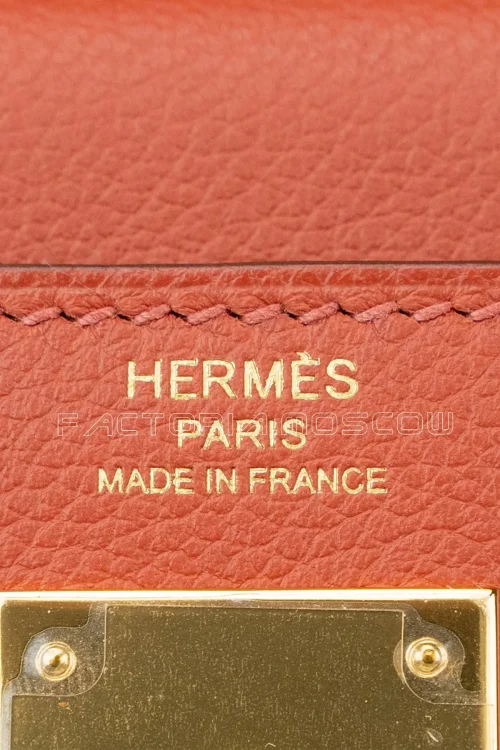 Hermès Kelly Retourne 28 Evercolor Brique GHW
