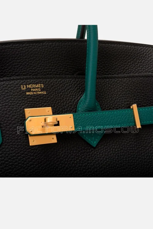 Hermès Special Order HSS Birkin 35 Togo Bicolor Black/Malachite Bghw