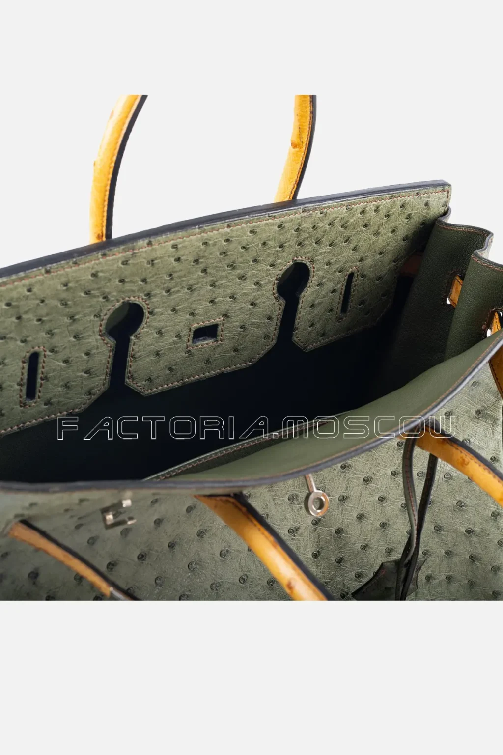 Hermes Special Order Birkin 35 Ostrich Vert Olive & Sable PHW