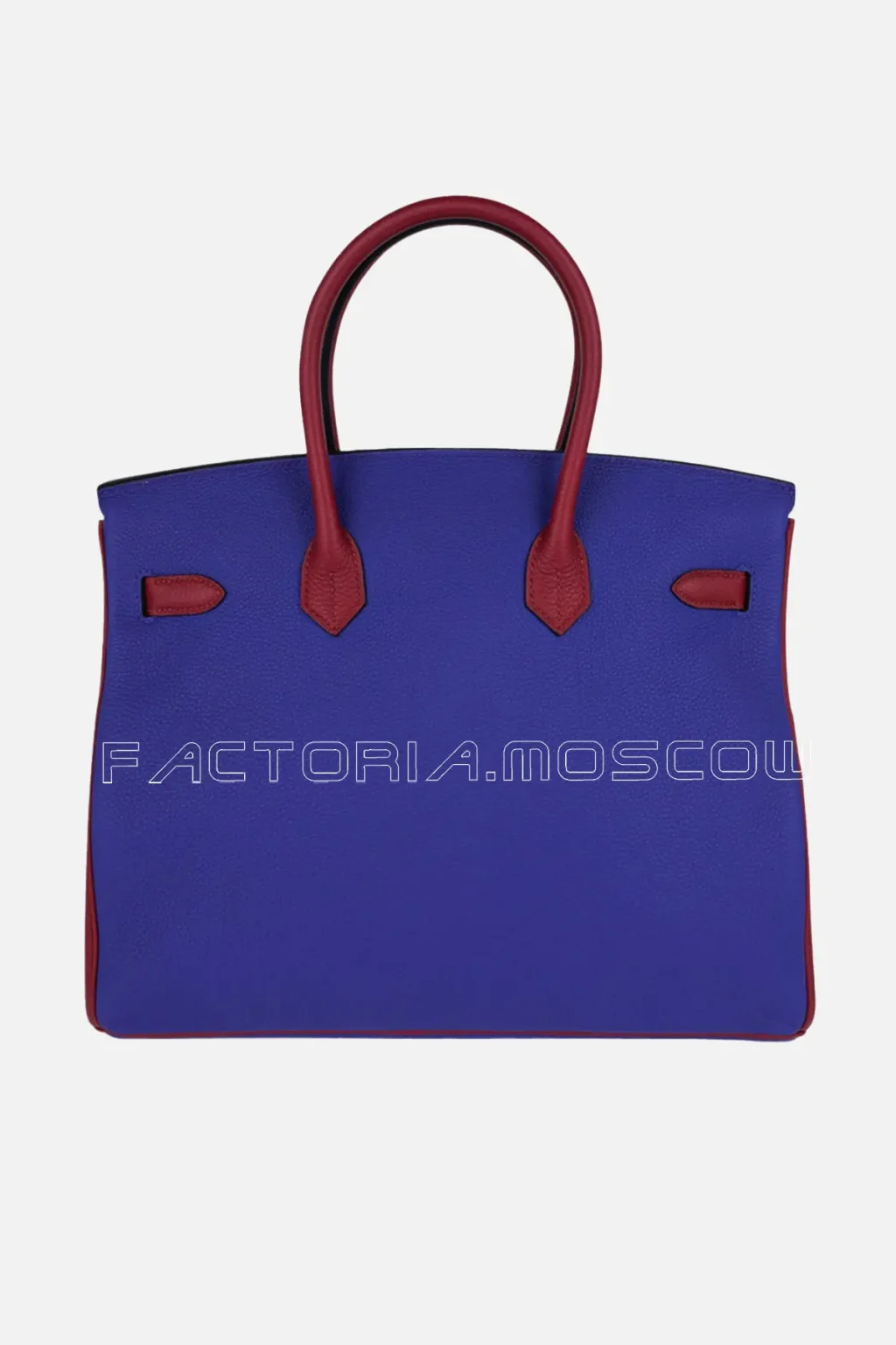 Hermes HSS Birkin 35 Togo Colour Blue Electric/Rouge Grenat PHW