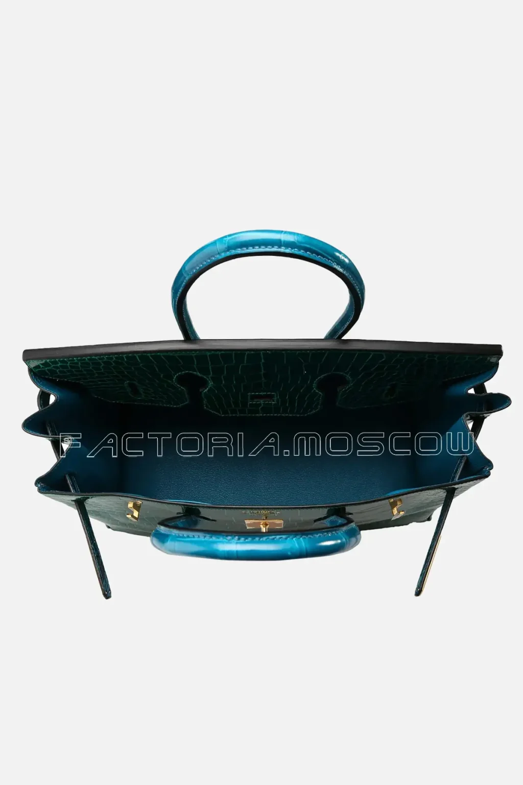 Hermes HSS Birkin 35 Shiny Vert Emeraude & Bleu Izmir Porosus GHW