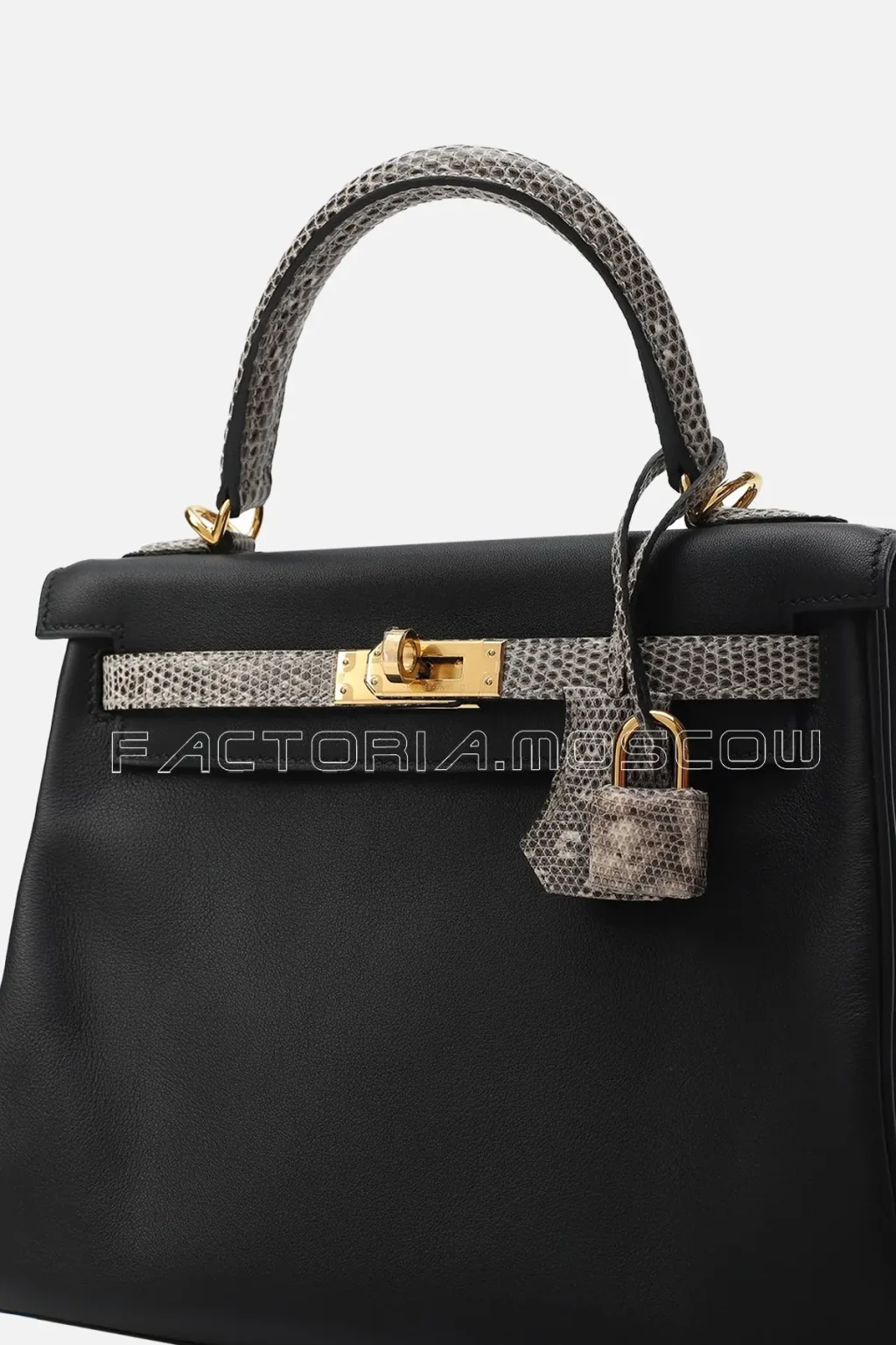 Hermès Kelly Retourne 25 Touch Evercolor/Ombre Lizard Colour Black GHW