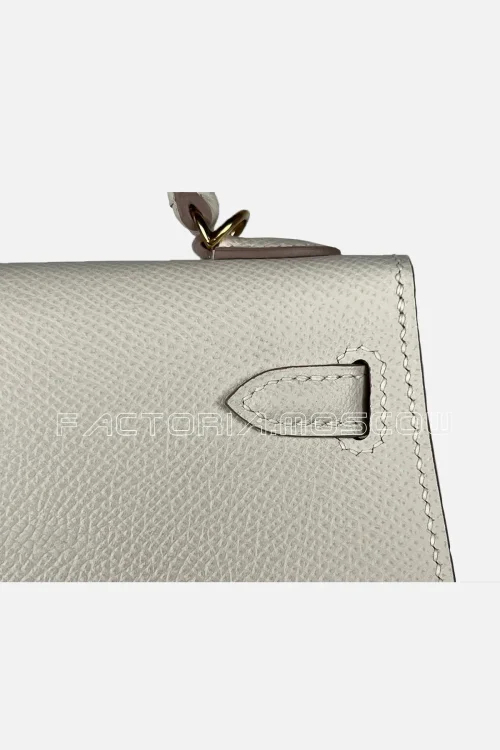Hermes Kelly Mini 20 Epsom Colour Craie GHW