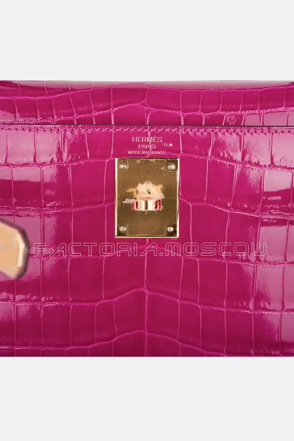 Hermes Kelly 28 Sellier Bag Rose Scheherazade Crocodile GHW