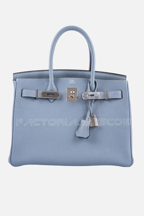 Hermes Birkin 30 Blue Saint Cyr Clemence PHW