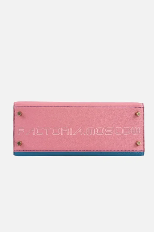 Hermes HSS Kelly Sellier 28 Tri-Color Rose Confetti, Lime & Blue Aztec Chevre Brushed GHW