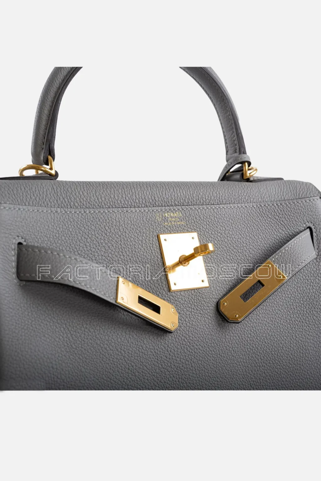 Hermes HSS Kelly Retourne 28 Gris Mouette Togo & Black Interior GHW