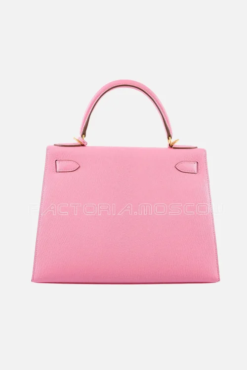 Hermes HSS Kelly Sellier 28 Rose Confetti & Blue Paradis Chevre Brushed GHW