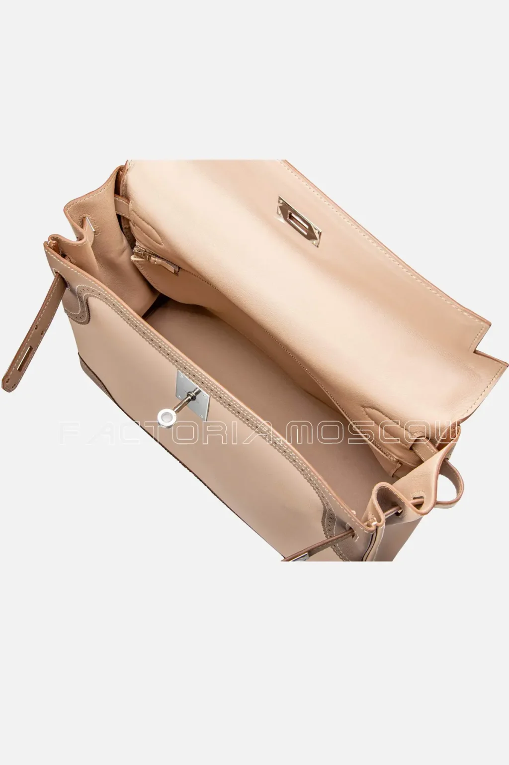 Hermès Kelly Retourne Ghillies 32 Etoupe And Argile Swift PHW