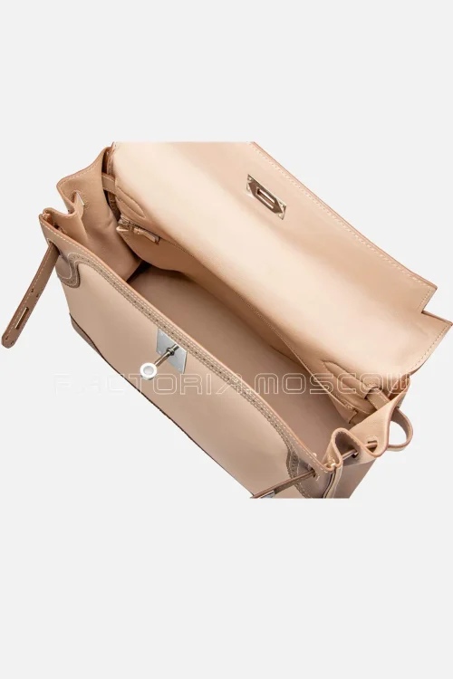 Hermès Kelly Retourne Ghillies 32 Etoupe And Argile Swift PHW