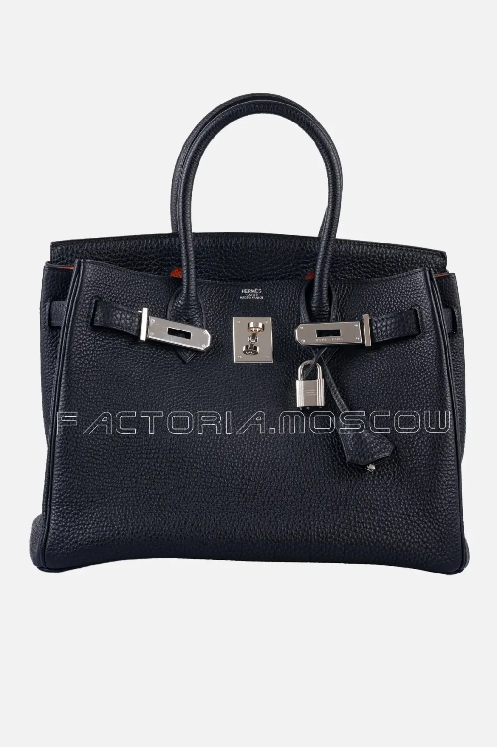Hermes Birkin 30 Bi-color Black Togo And Orange H PHW