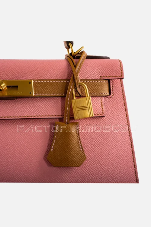 Hermes HSS Kelly Sellier 28 Rose Confetti & Gold Epsom Brushed GHW